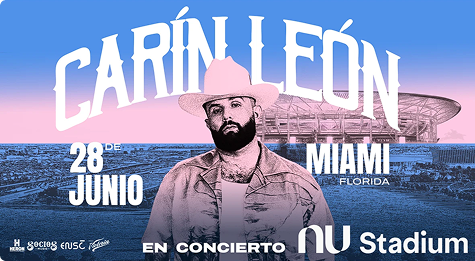 Carín León performing live in concert at Nu Stadium in Miami, Florida on June 28