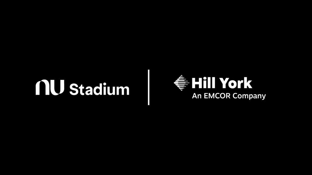 Nu Stadium and Hill York logos displayed side by side on a black background